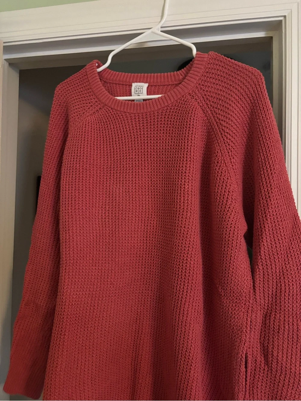 Women’s Chunky Crewneck Sweater - Rose Red